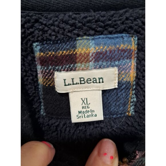 Vtg L.L.Bean XL Unisex Grunge Plaid Fleece-Lined Zip Hoodie Jacket Gorpcore - Picture 2 of 11